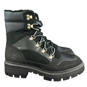 Timberland Cortina Valley WP Fur Lined Black Ankle Boots Women's Size 8 M